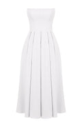 Elize White Strapless Midi Dress