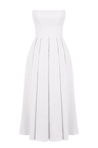 Elize White Strapless Midi Dress